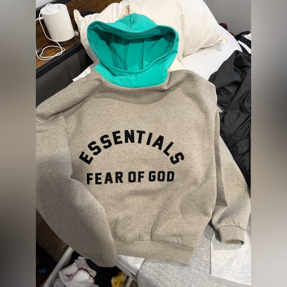 Essentials fear of god mint hoodie